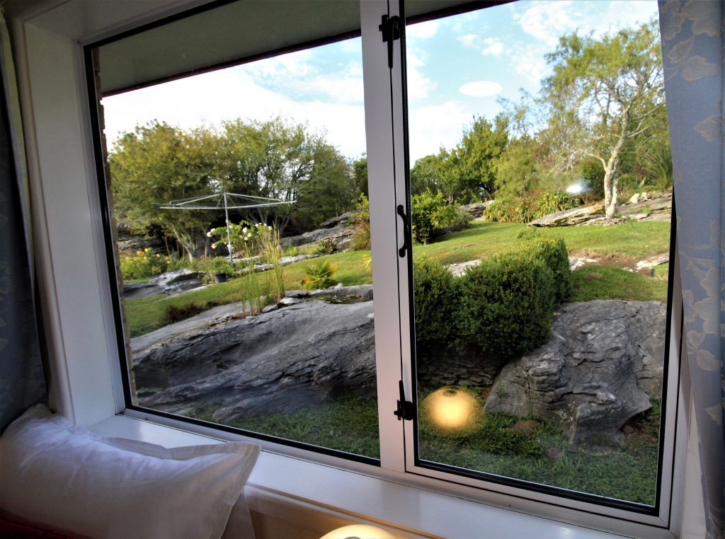 bedroom with garden view